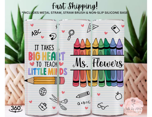 Personalized Teacher Tumbler – Custom 20oz Gift with Name