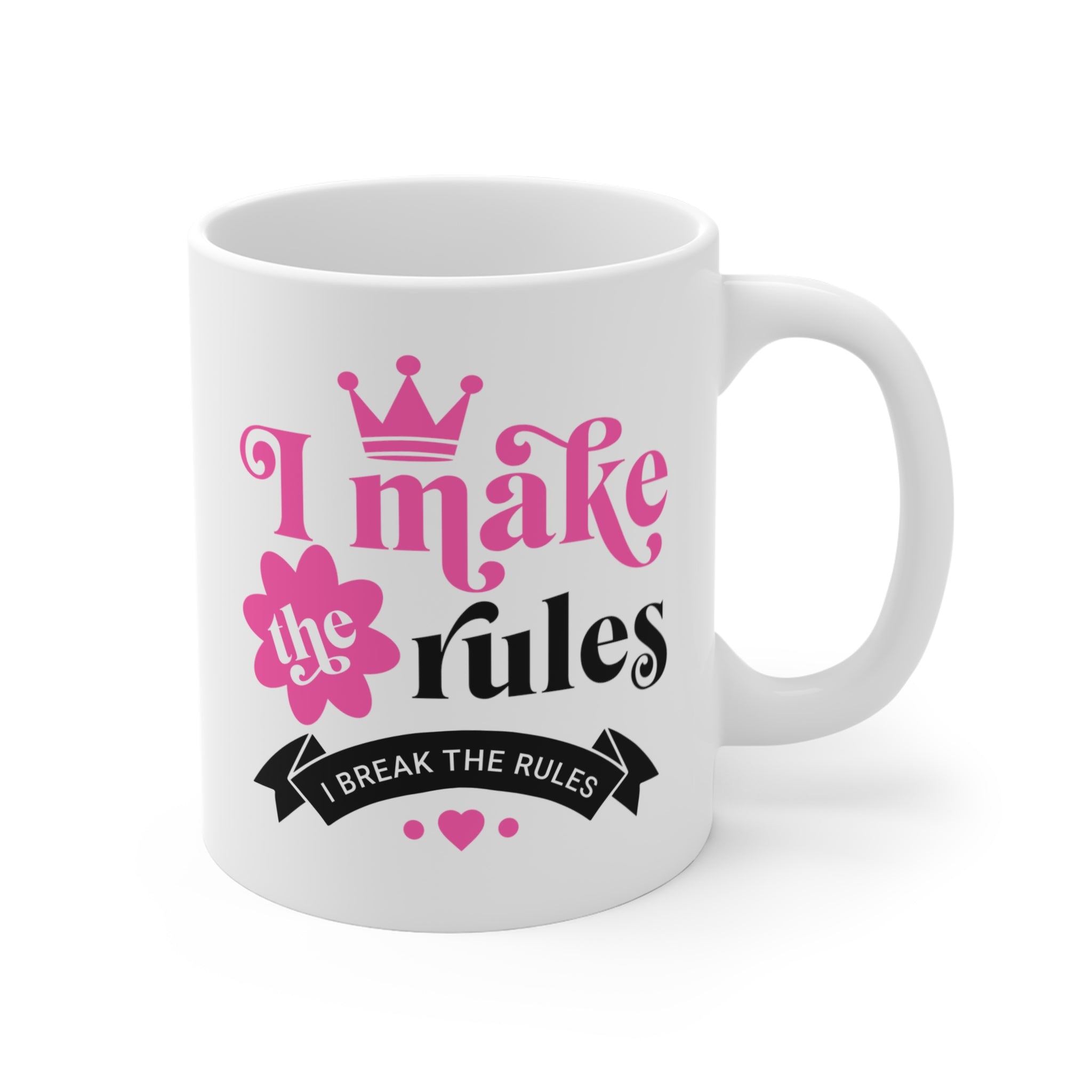 Rule Maker, Rule Breaker 11oz Mug – Bold Ceramic Coffee Mug with Stylish Design (White)