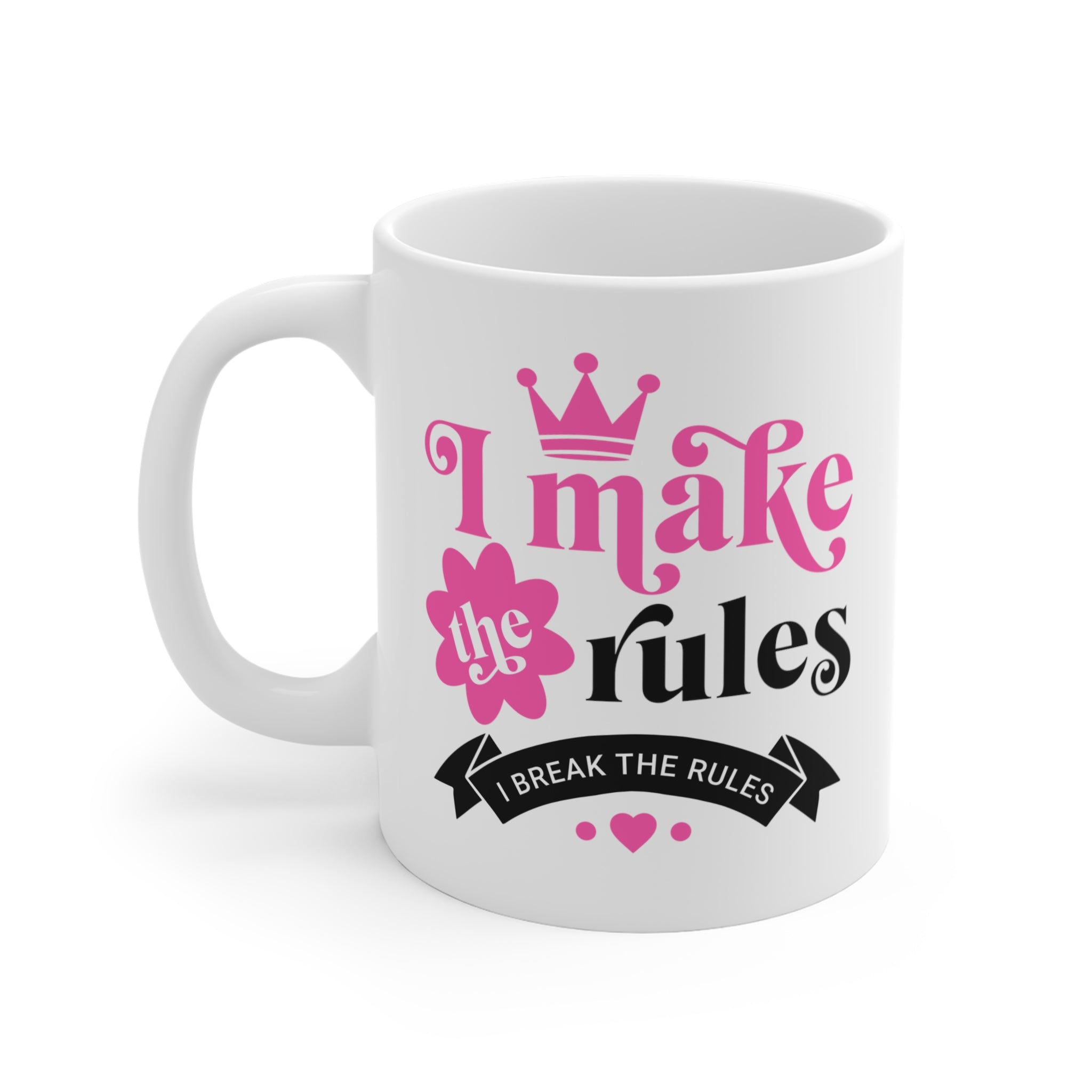 Rule Maker, Rule Breaker 11oz Mug – Bold Ceramic Coffee Mug with Stylish Design (White)