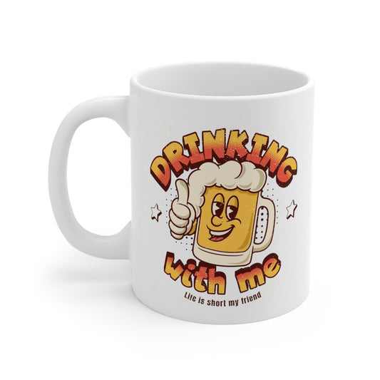 Bold Ceramic Mug – 11oz Confidence Booster (White)