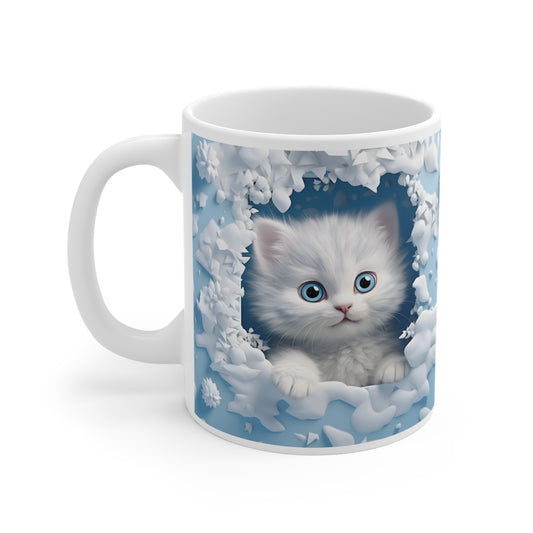 Cat Coffee Mug Blue