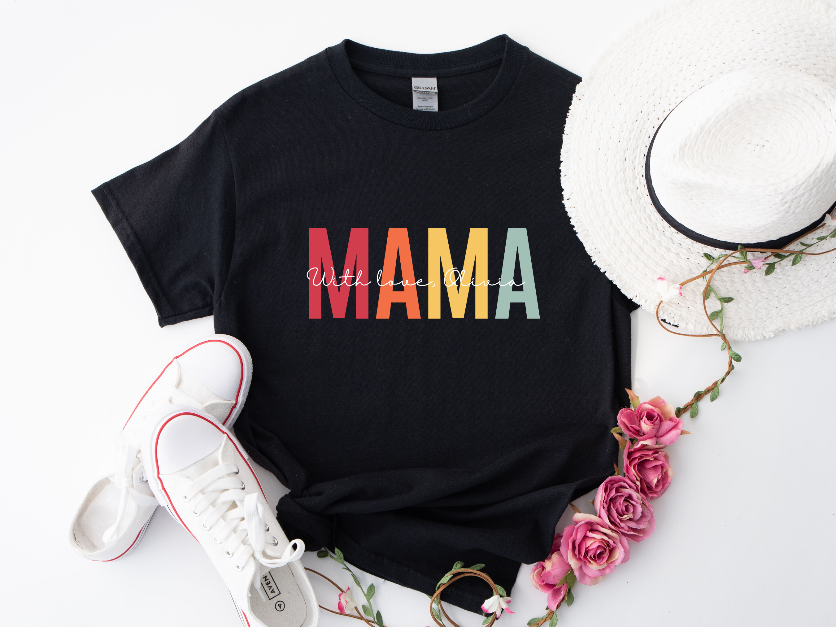 Custom Mama Shirt, Mom Shirt With Names, Personalized Mama T-shirt, Custom Mama Shirt, Mother's Day Shirt, Trendy mom shirt
