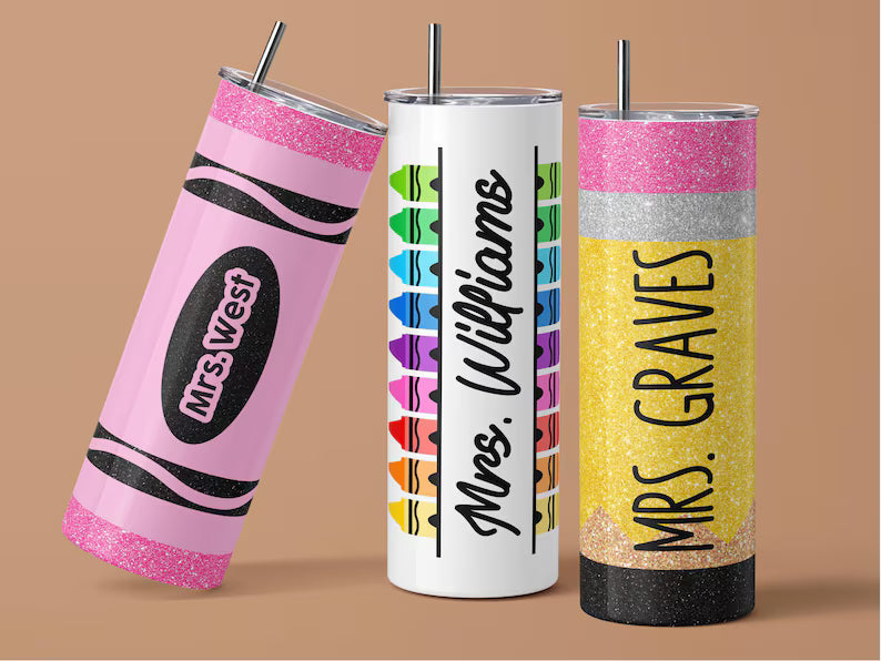 Custom Teacher Tumbler – Personalized 20oz Cup with Name