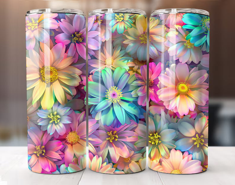 Spring Floral Tumbler – 20oz Skinny Cup with Bloom Design ☀️🌸
