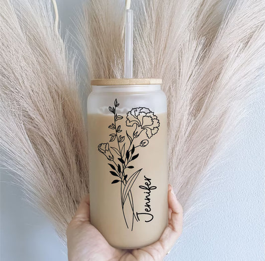Birth Flower Glass – Personalized Gift for Her