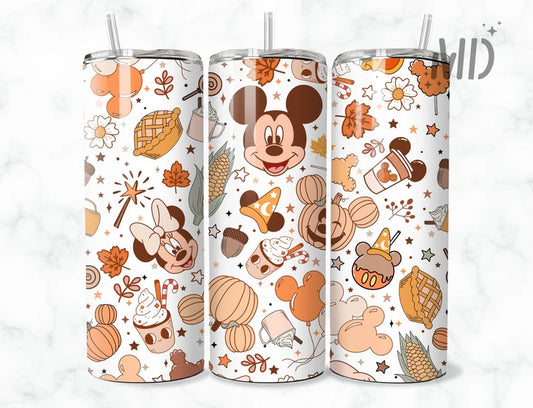 Autumn Magic 20oz Skinny Tumbler – Fall-Inspired Insulated Cup with Lid & Straw