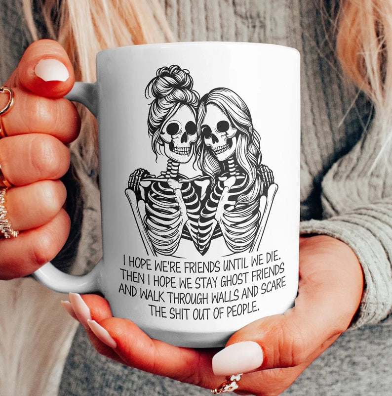 Best Friend Skeleton Mug – Funny Bestie Gift, Personalized BFF Coffee Cup
