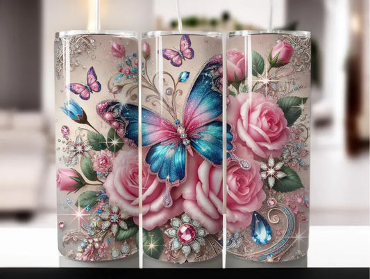 Boho Blooms Tumbler – 20 oz Skinny Stainless Cup with Chic Floral 🌿✨