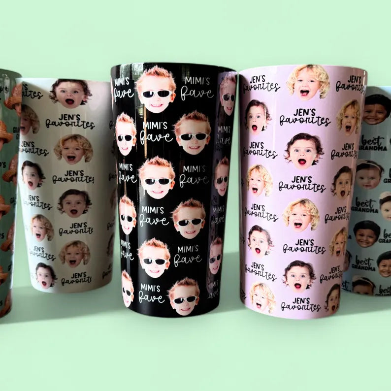 Custom Baby Face Tumbler – Personalized 20oz Tumbler with Photo & Name
