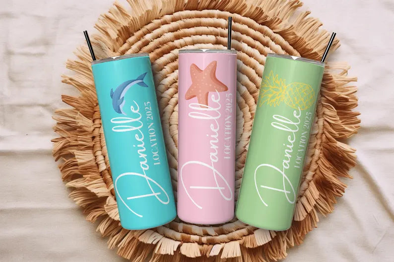 Minimalist Custom Vacation Tumbler – Personalized Travel Cup