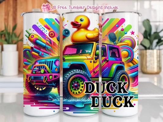 Duck Duck 20 oz Skinny Tumbler – Playful Duck Design Drinkware