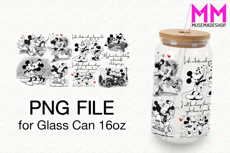 Fun Cartoon 16 oz Glass Can Tumbler – Colorful Character Drinkware