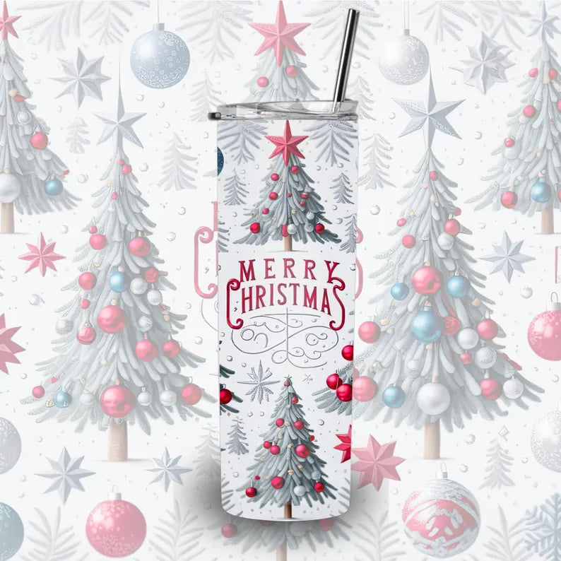 Merry Christmas 20oz Tumbler – Festive Holiday Gift Cup 🎄✨
