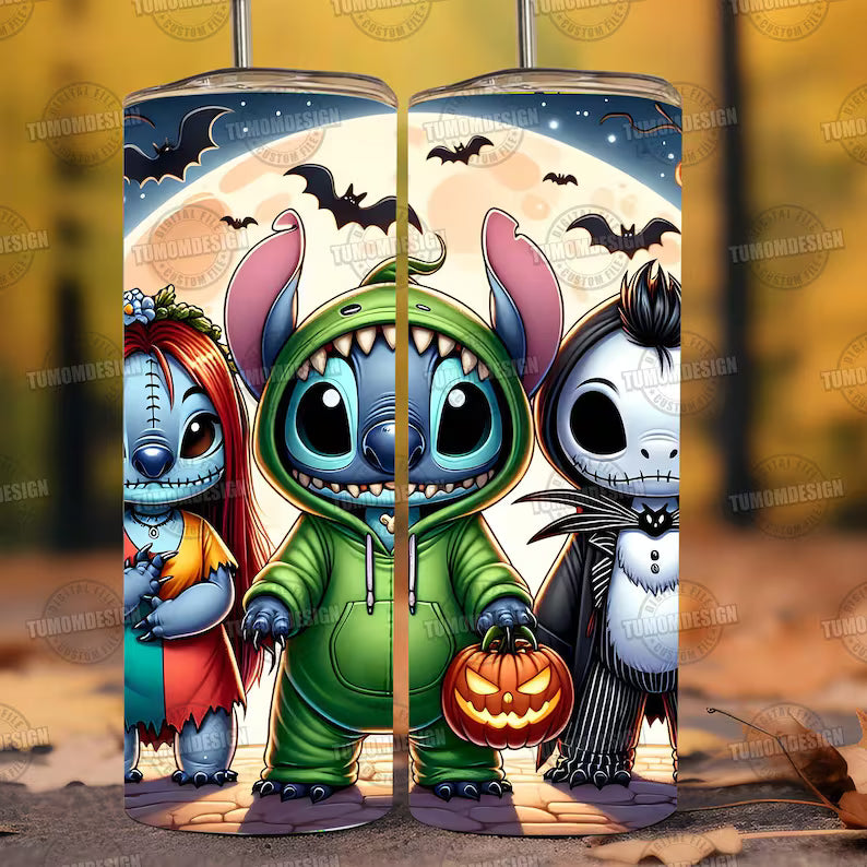 Cute Halloween Stitch Tumbler – Limited Edition 20oz Skinny Cup 🎃