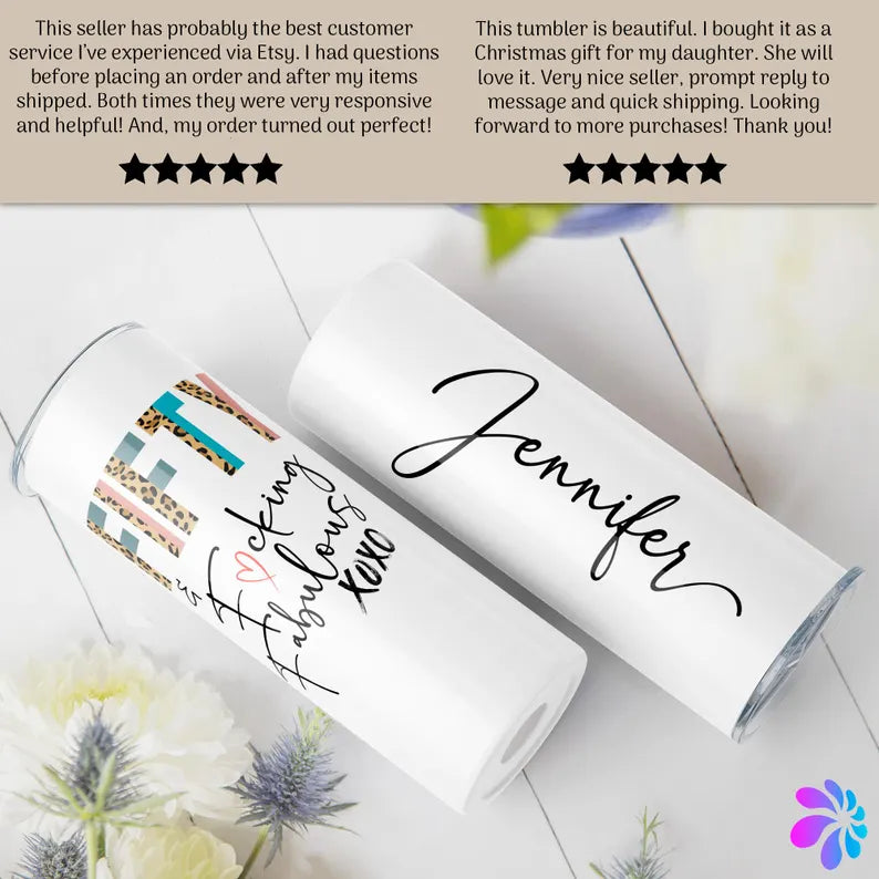50th Birthday Tumbler for Women – Personalized Gift with Name