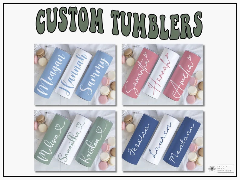 Custom Bridesmaid Tumblers – Personalized Wedding Party Gift
