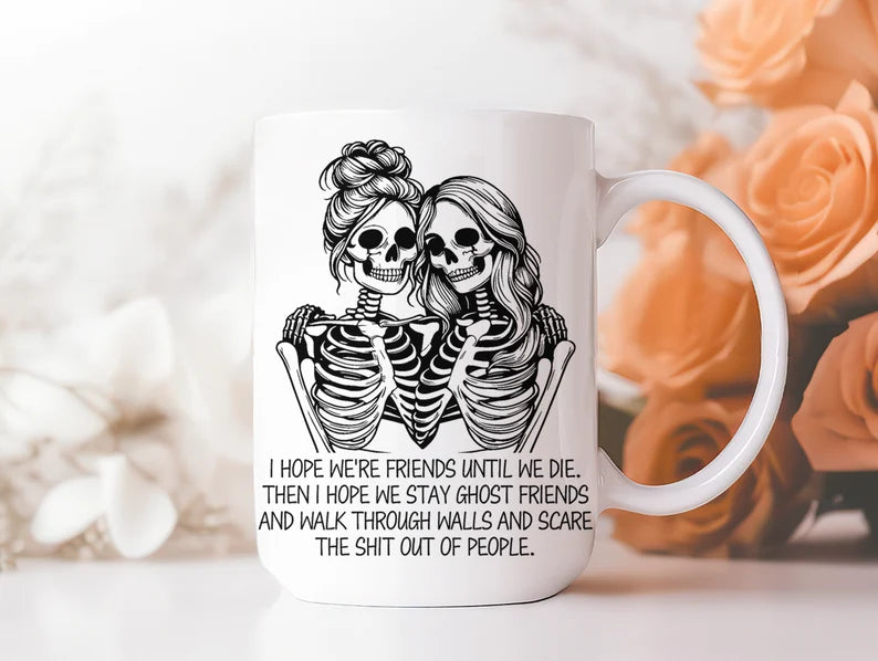 Best Friend Skeleton Mug – Funny Bestie Gift, Personalized BFF Coffee Cup