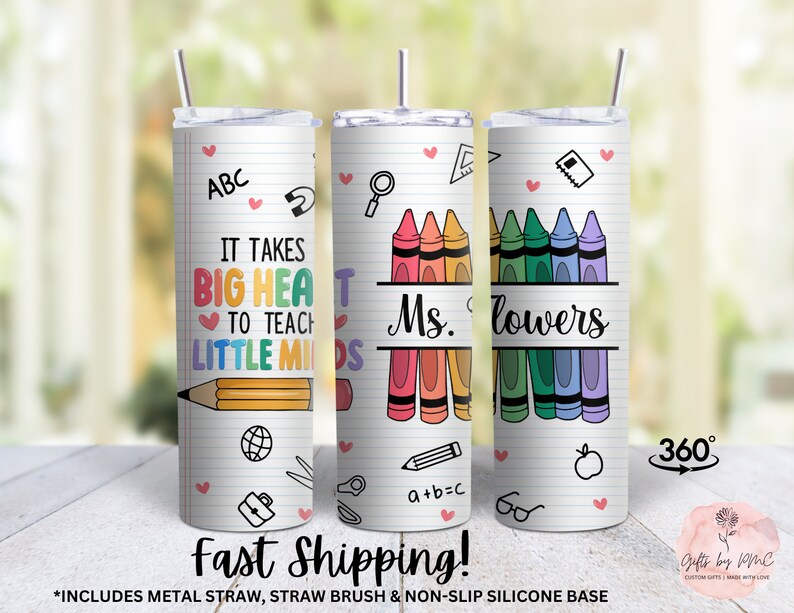 Personalized Teacher Tumbler – Custom 20oz Gift with Name