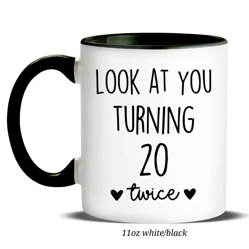 Personalized 40th Birthday Mug – Elegant Milestone Gift with Name & Year