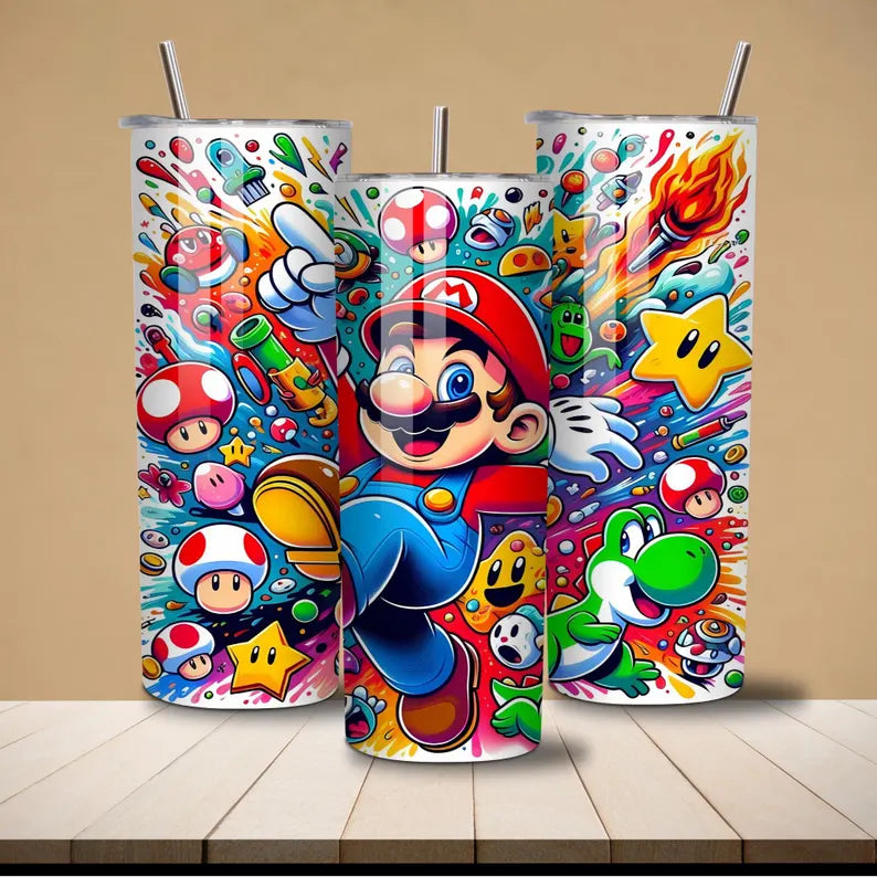Super Mario 3D Splash Tumbler – 20oz Adventure Cup with Friends