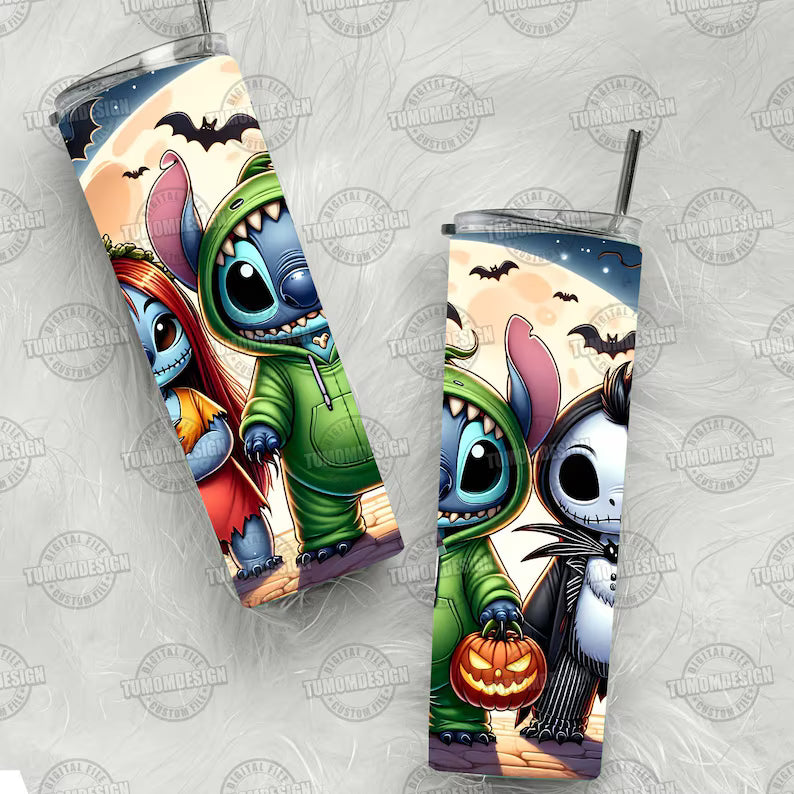 Cute Halloween Stitch Tumbler – Limited Edition 20oz Skinny Cup 🎃
