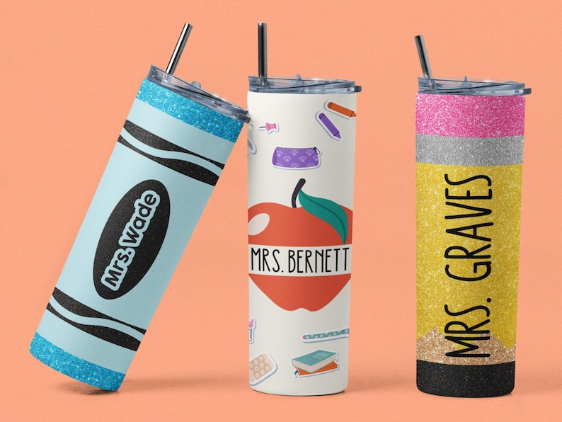 Custom Teacher Tumbler – Personalized 20oz Cup with Name