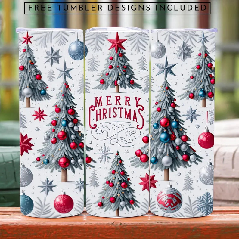 Merry Christmas 20oz Tumbler – Festive Holiday Gift Cup 🎄✨