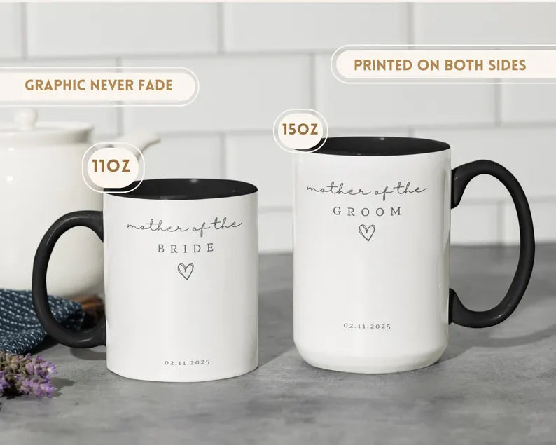 Mother of the Bride & Groom Custom Mug – Personalized Gift