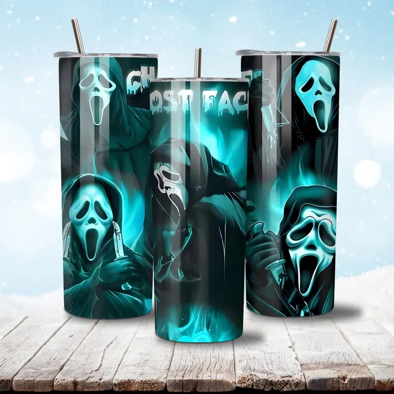 Ghost Face Halloween Tumbler – 20oz Horror Fan Gift