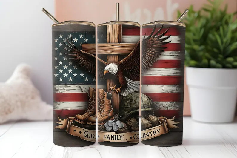 1776 “We the People” 20 oz Skinny Tumbler – Patriotic Insulated Cup with Flag & Liberty Wrap
