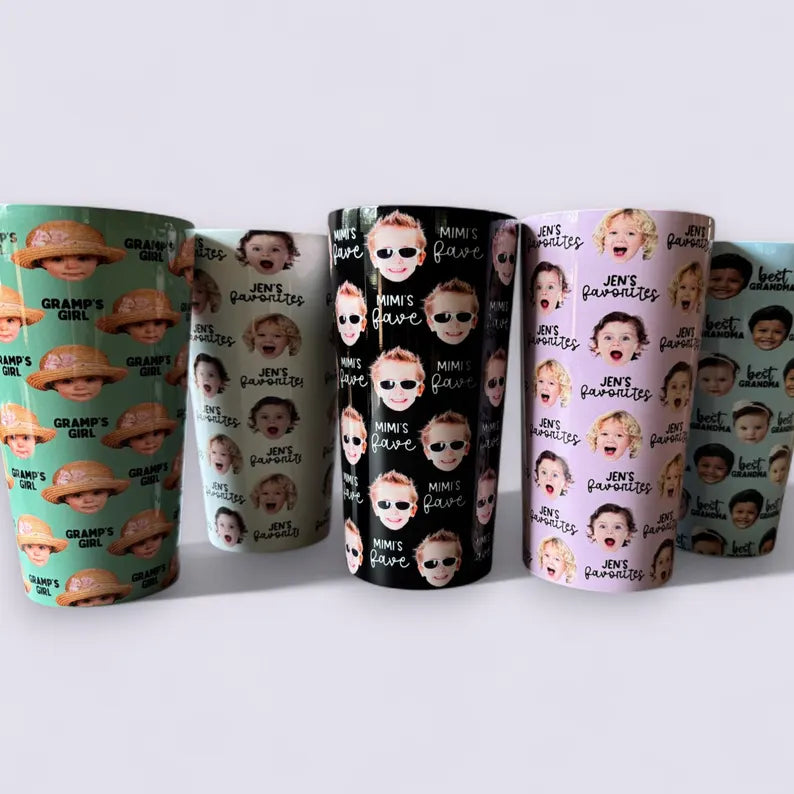 Custom Baby Face Tumbler – Personalized 20oz Tumbler with Photo & Name