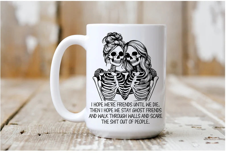 Best Friend Skeleton Mug – Funny Bestie Gift, Personalized BFF Coffee Cup