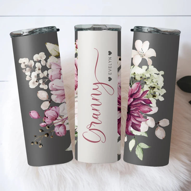 Personalized Grandma Tumbler with Grandkids' Names – Custom Mother’s Day Gift