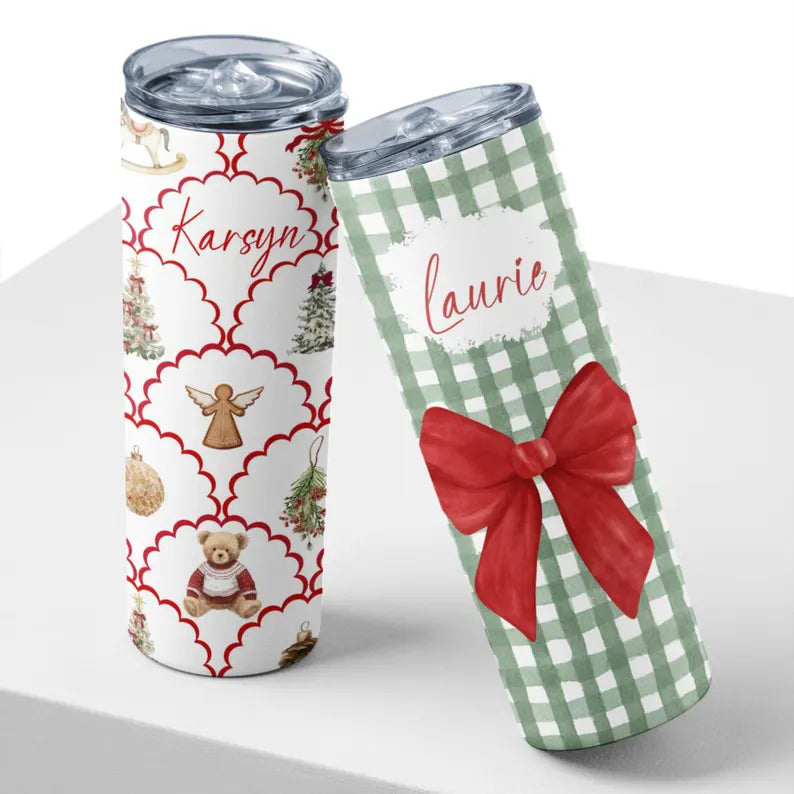 Personalized Christmas Tumbler – 20 oz Custom Holiday Gift Cup