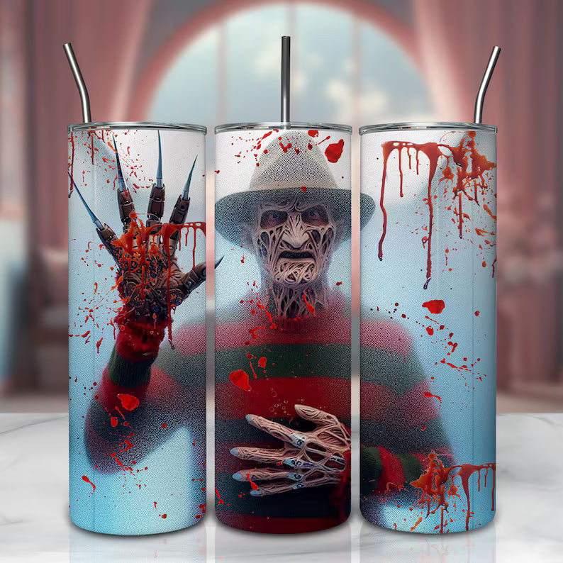 Spooky Horror Tumbler – 20oz Scary Movie Icons Cup🎃