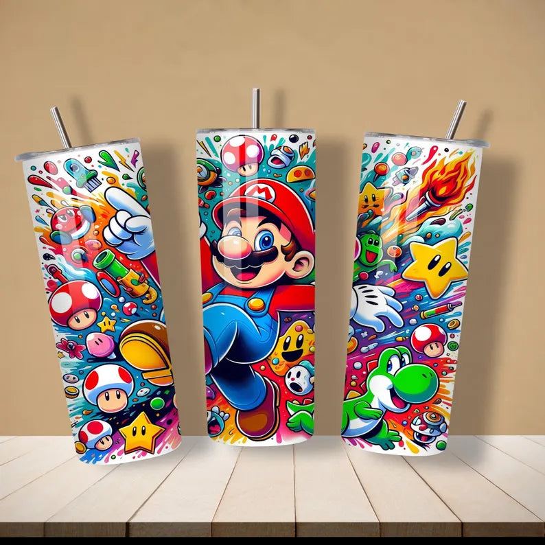Super Mario 3D Splash Tumbler – 20oz Adventure Cup with Friends
