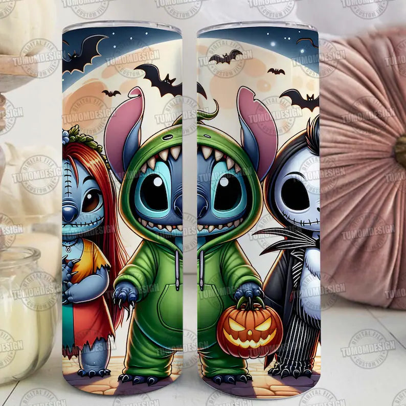 Cute Halloween Stitch Tumbler – Limited Edition 20oz Skinny Cup 🎃