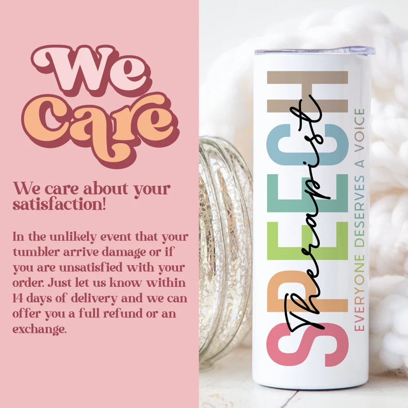 Speech Therapist Tumbler – 20oz Personalized Cup with Funny Quote