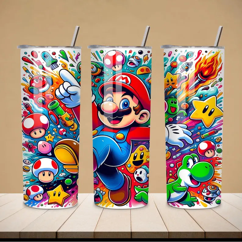 Super Mario 3D Splash Tumbler – 20oz Adventure Cup with Friends