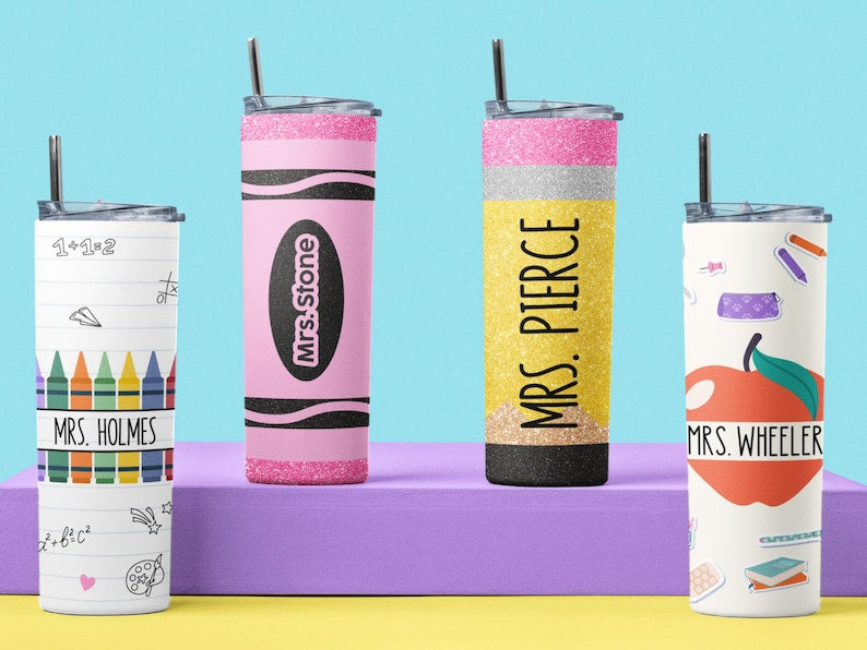 Custom Teacher Tumbler – Personalized 20oz Cup with Name