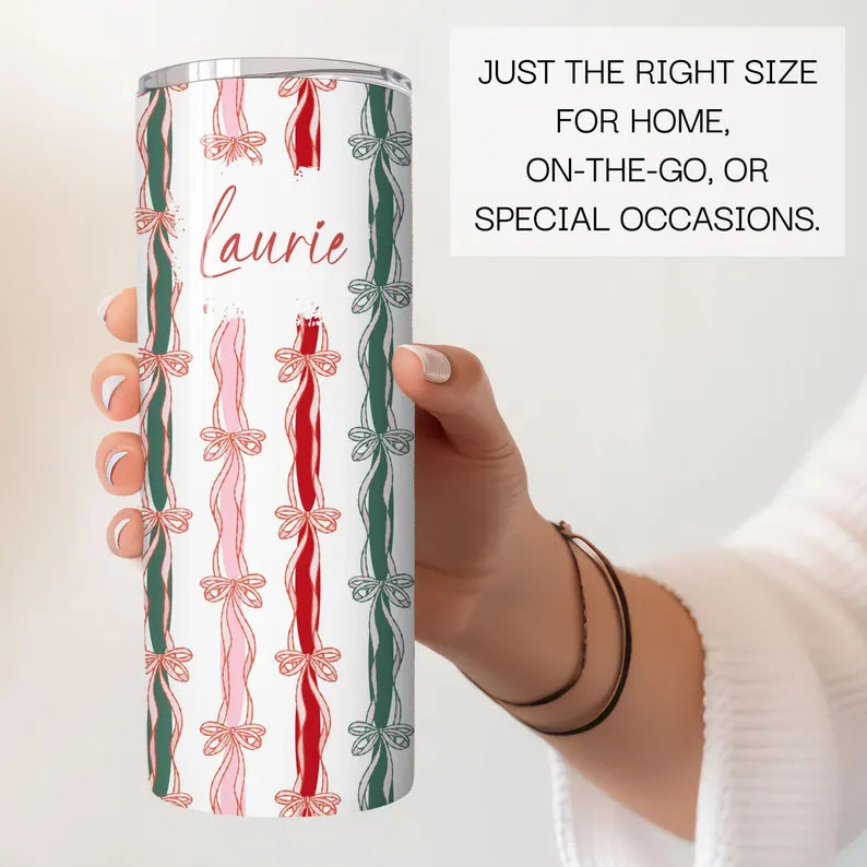 Personalized Christmas Tumbler – 20 oz Custom Holiday Gift Cup