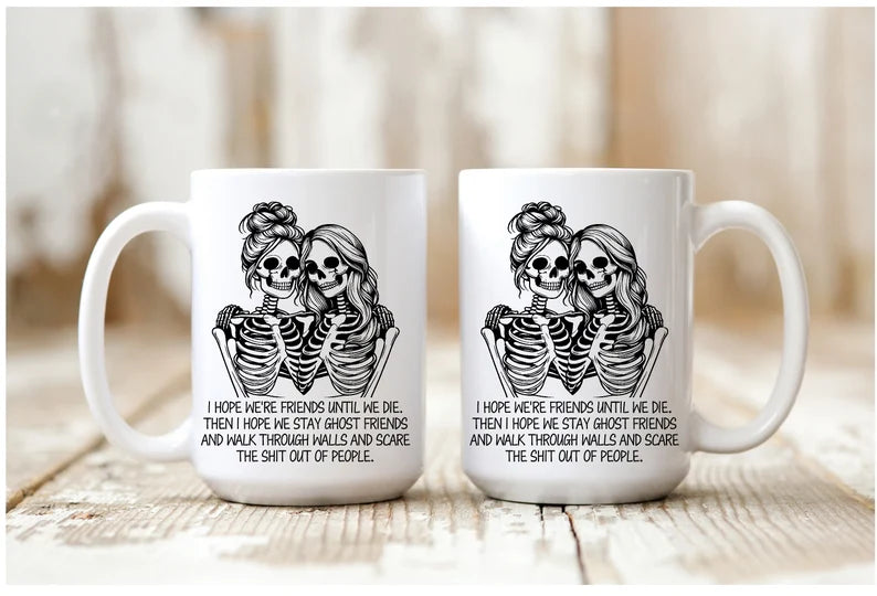 Best Friend Skeleton Mug – Funny Bestie Gift, Personalized BFF Coffee Cup