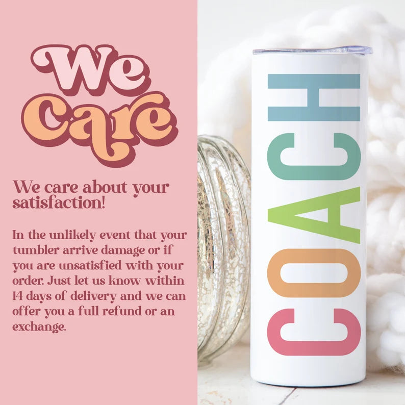 Personalized Trainer Tumbler – 20oz Custom Fitness Cup with Name & Motivational Quote