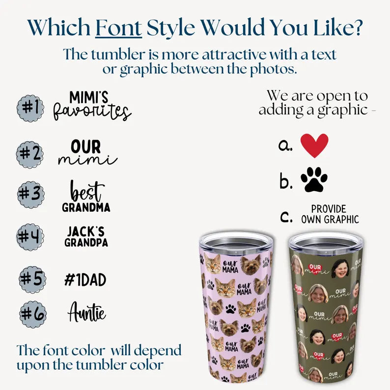Custom Baby Face Tumbler – Personalized 20oz Tumbler with Photo & Name