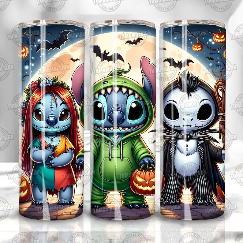 Cute Halloween Stitch Tumbler – Limited Edition 20oz Skinny Cup 🎃