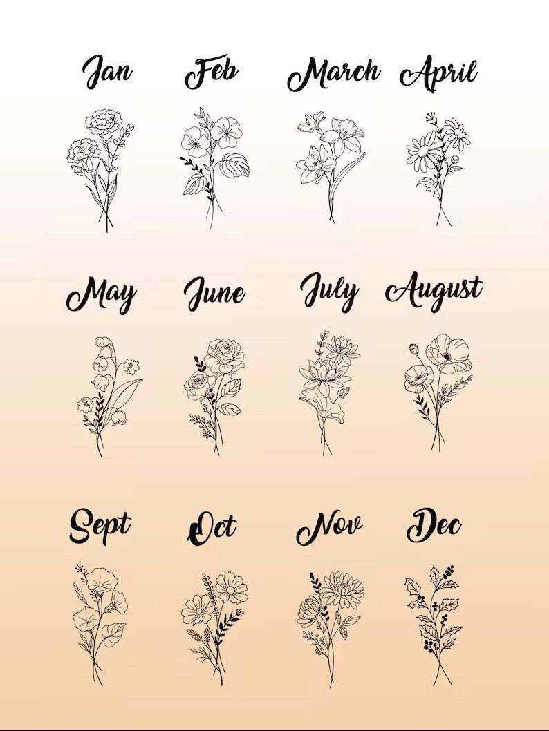 Personalized Birth Flower Cup – 16oz Custom with Names & Months