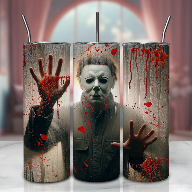 Spooky Horror Tumbler – 20oz Scary Movie Icons Cup🎃