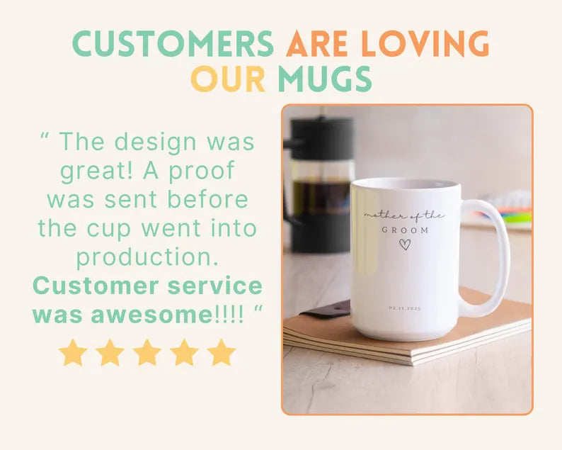 Mother of the Bride & Groom Custom Mug – Personalized Gift