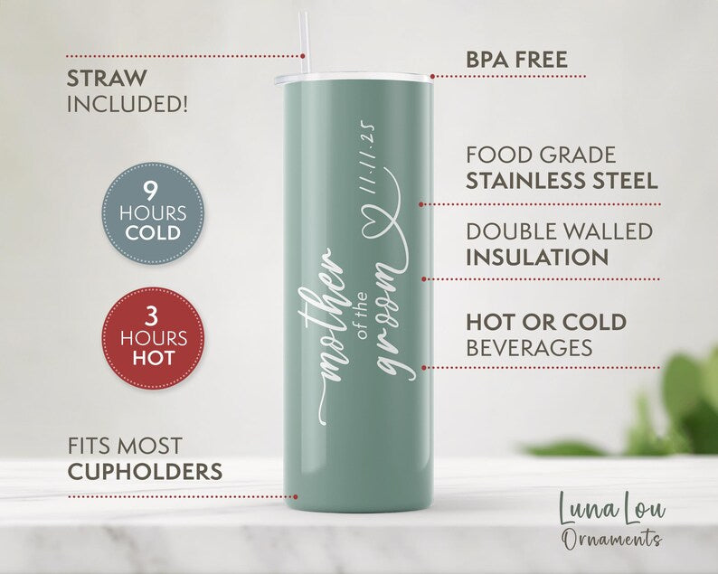 Mother of the Bride Personalized Tumbler – Custom Wedding Gift