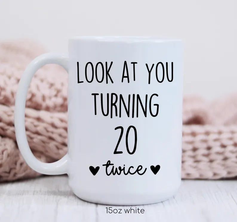 Personalized 40th Birthday Mug – Elegant Milestone Gift with Name & Year